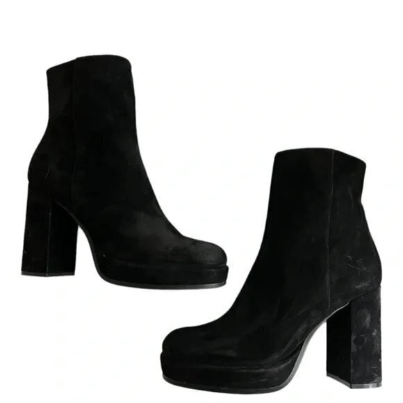 NEW JEFFREY CAMPBELL Spaced Block Heel Bootie BLAC - Picture 4 of 5